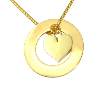 Personalised Circle My Heart Necklace - 18ct Gold Plated - Handcrafted & Custom-Made
