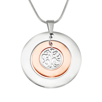 Personalised Circles of Love Necklace Tree - TWO TONE - Rose Gold  Silver - Handcrafted & Custom-Made