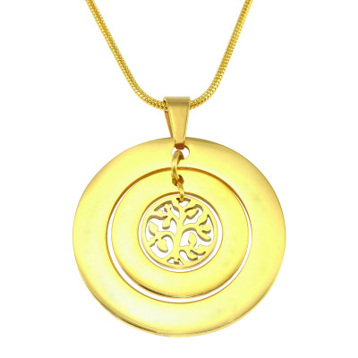 Personalised Circles of Love Necklace Tree - 18ct Gold Plated - Handcrafted & Custom-Made