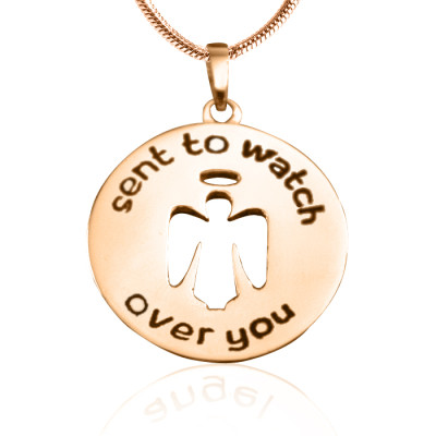Personalised Guardian Angel Necklace 2 - 18ct Rose Gold Plated - Handcrafted & Custom-Made