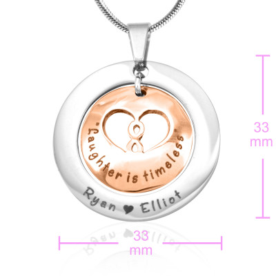 Personalised Infinity Dome Necklace - Two Tone - Rose Gold Dome  Silver - Handcrafted & Custom-Made