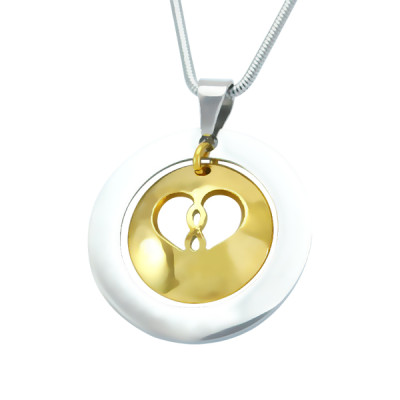 Personalised Infinity Dome Necklace - Two Tone - Gold Dome  Silver - Handcrafted & Custom-Made
