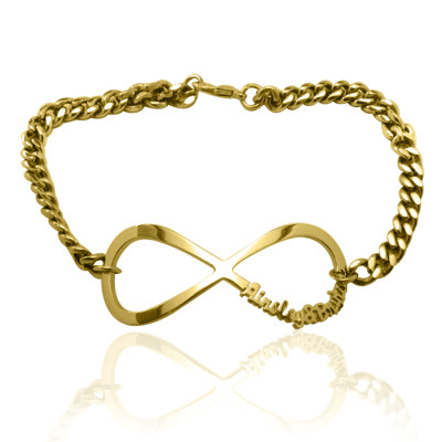 Personalised Infinity Name Bracelet/Anklet - 18ct Gold Plated - Handcrafted & Custom-Made