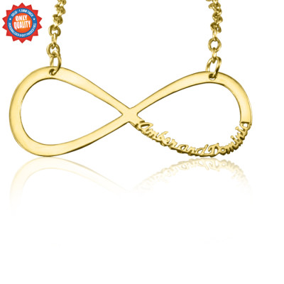 Personalised Classic Infinity Name Necklace - 18ct Gold Plated - Handcrafted & Custom-Made