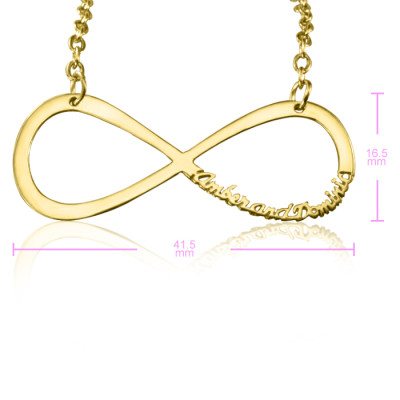 Personalised Classic Infinity Name Necklace - 18ct Gold Plated - Handcrafted & Custom-Made