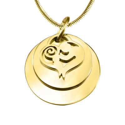 Personalised Mother's Disc Double Necklace - 18ct Gold Plated - Handcrafted & Custom-Made