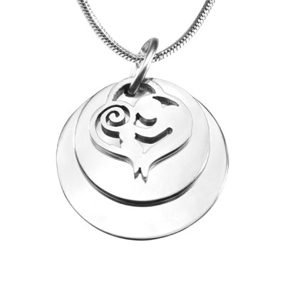 Personalised Mother's Disc Double Necklace - Sterling Silver - Handcrafted & Custom-Made