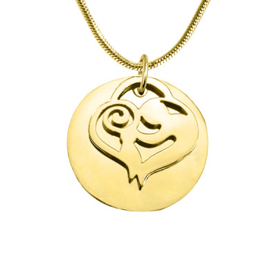 Personalised Mother's Disc Single Necklace - 18ct Gold Plated - Handcrafted & Custom-Made