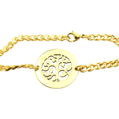Personalised My Tree Bracelet - 18ct Gold Plated - Handcrafted & Custom-Made