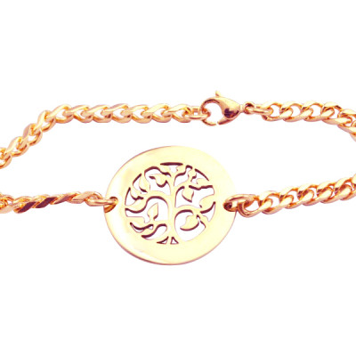 Personalised My Tree Bracelet - 18ct Rose Gold Plated - Handcrafted & Custom-Made