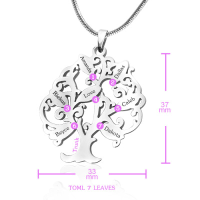 Personalised Tree of My Life Necklace 7 - Sterling Silver - Handcrafted & Custom-Made