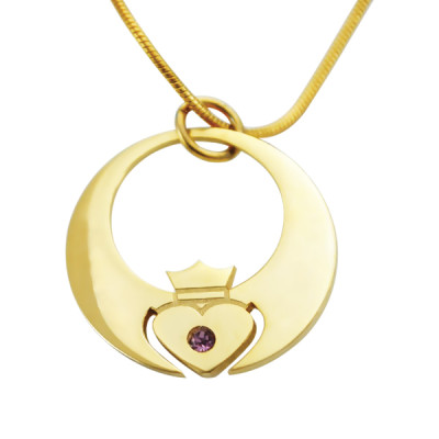 Personalised Queen of My Heart Necklace - 18ct Gold Plated - Handcrafted & Custom-Made