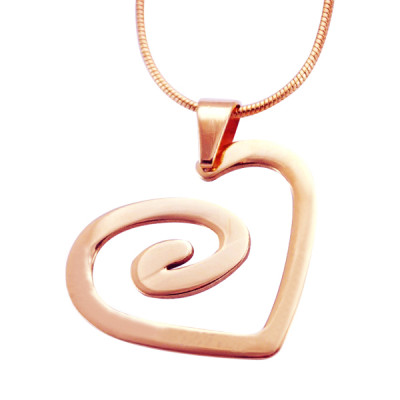 Personalised Swirls of My Heart Necklace - 18ct Rose Gold Plated - Handcrafted & Custom-Made