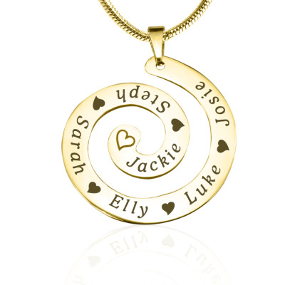 Personalised Swirls of Time Necklace - 18ct Gold Plated - Handcrafted & Custom-Made