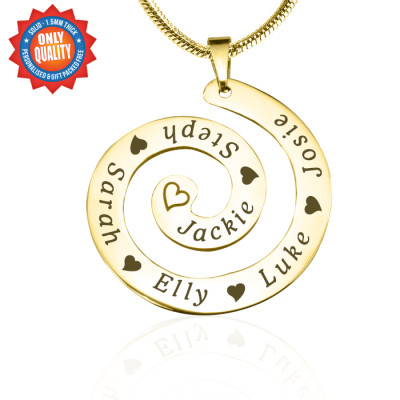 Personalised Swirls of Time Necklace - 18ct Gold Plated - Handcrafted & Custom-Made