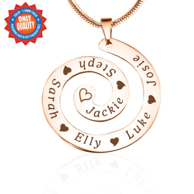 Personalised Swirls of Time Necklace - 18ct Rose Gold Plated - Handcrafted & Custom-Made