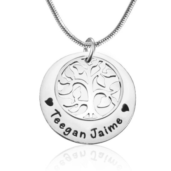 Personalised My Family Tree Single Disc - Sterling Silver - Handcrafted & Custom-Made