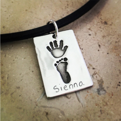 925 Sterling Silver Hand/Foot Print Double Dogtag - Handcrafted & Custom-Made