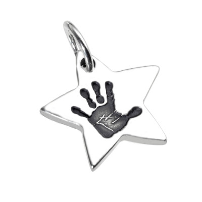 925 Sterling Silver Hand / Footprint Star Pendant - Handcrafted & Custom-Made
