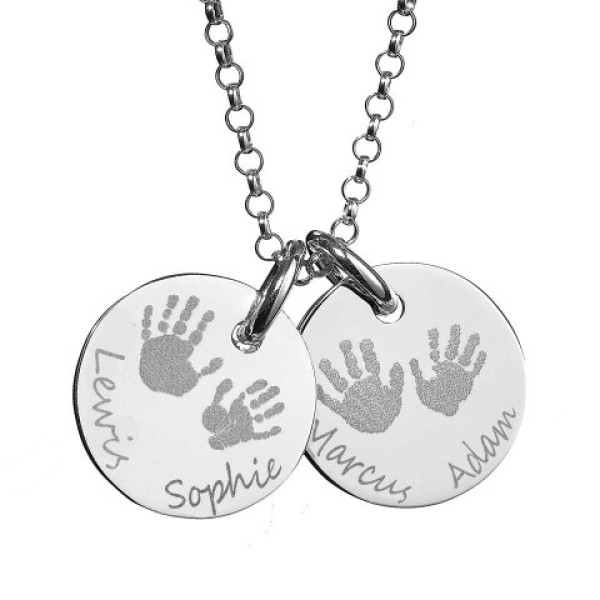 Large Engraved Handprint Necklace For Children - Handcrafted & Custom-Made