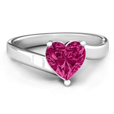 Passion  Large Heart Solitaire Ring - Handcrafted & Custom-Made