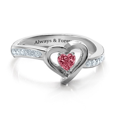 18ct White Gold Falling For You Accented Heart Ring - Handcrafted & Custom-Made