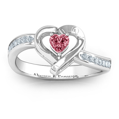 18ct White Gold Falling For You Accented Heart Ring - Handcrafted & Custom-Made