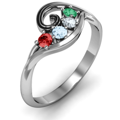 3 - 8 Stone Swirl Ring  - Handcrafted & Custom-Made