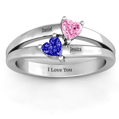Twin Hearts Ring - Handcrafted & Custom-Made