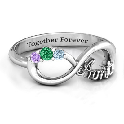 Aunt's Infinite Love Ring with Stones  - Handcrafted & Custom-Made