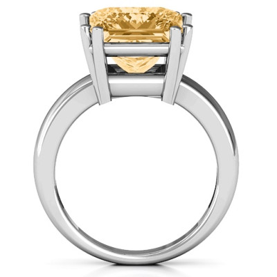 Basket Set Princess Cut Solitaire Ring - Handcrafted & Custom-Made