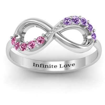 Birthstone Infinity Accent Ring  - Handcrafted & Custom-Made