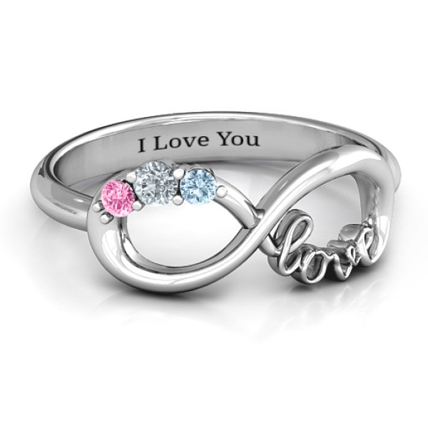 Birthstone Infinity Love Ring  - Handcrafted & Custom-Made