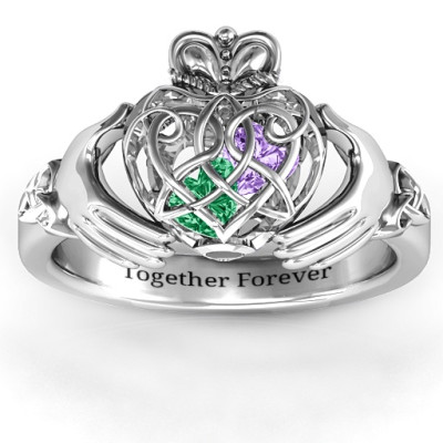 Caged Hearts Celtic Claddagh Ring - Handcrafted & Custom-Made