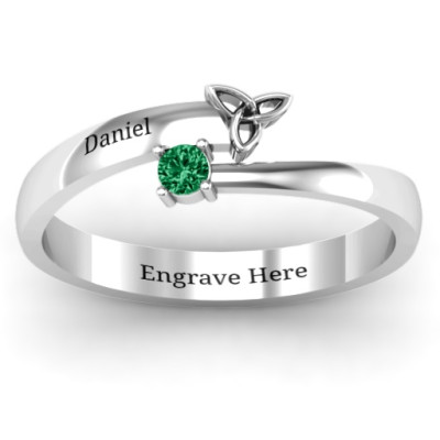Celtic Solitaire Bypass Ring - Handcrafted & Custom-Made