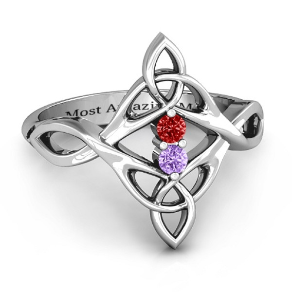 Celtic Sparkle Ring with Interwoven Infinity Band - Handcrafted & Custom-Made