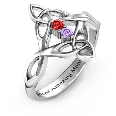 Celtic Sparkle Ring with Interwoven Infinity Band - Handcrafted & Custom-Made