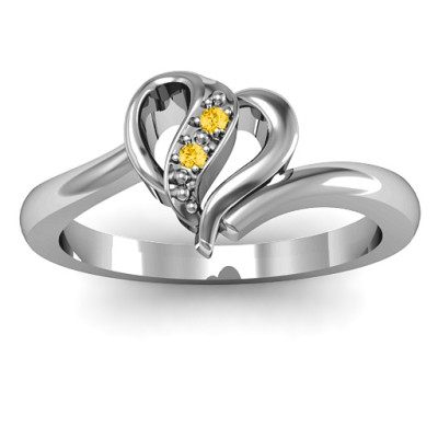 Centre Weave Fashion Heart Ring - Handcrafted & Custom-Made