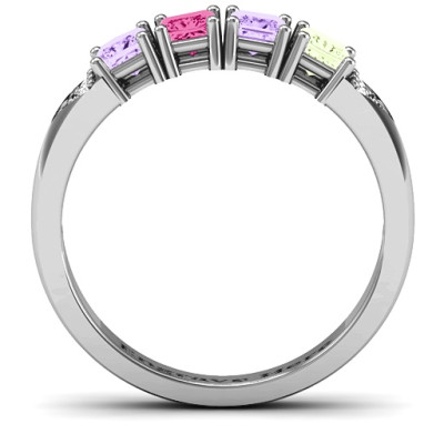 Classic 2-7 Princess Cut Ring with Accents - Handcrafted & Custom-Made