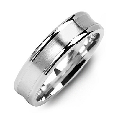 Classic Contoured Men's Ring with Brushed Centre - Handcrafted & Custom-Made