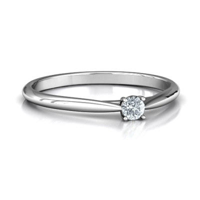 Classic Solitare Sparkle Ring - Handcrafted & Custom-Made