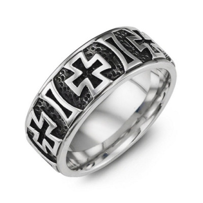 Cross Pattern Cobalt Ring - Handcrafted & Custom-Made