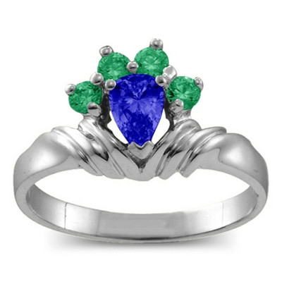 Crown Pear 2-8 Stones Ring  - Handcrafted & Custom-Made