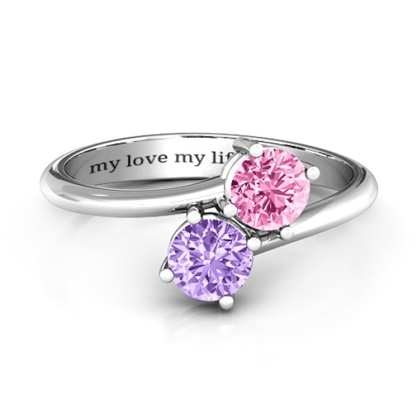 Destined For Love Double Gemstone Ring  - Handcrafted & Custom-Made