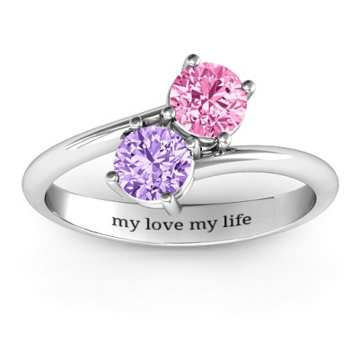 Destined For Love Double Gemstone Ring  - Handcrafted & Custom-Made