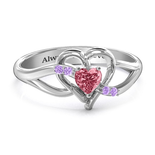 Endless Romance Engravable Heart Ring - Handcrafted & Custom-Made