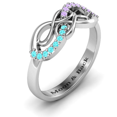 Everlasting Infinity Ring with Gemstones  - Handcrafted & Custom-Made