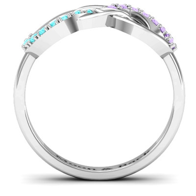 Everlasting Infinity Ring with Gemstones  - Handcrafted & Custom-Made