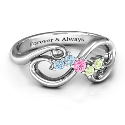 Flourish Infinity Ring with Gemstones  - Handcrafted & Custom-Made