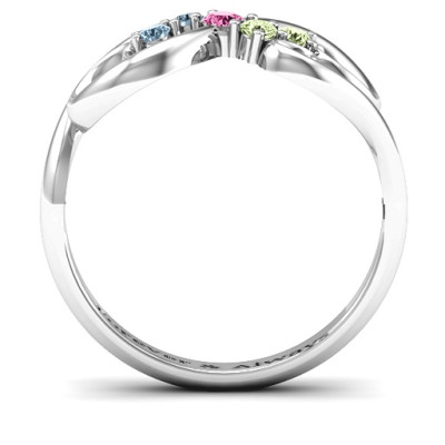 Flourish Infinity Ring with Gemstones  - Handcrafted & Custom-Made